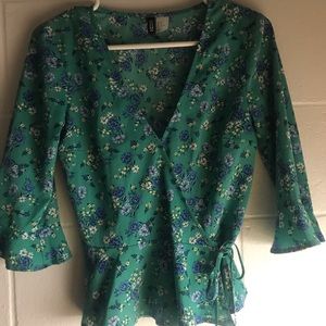 Green wrap top